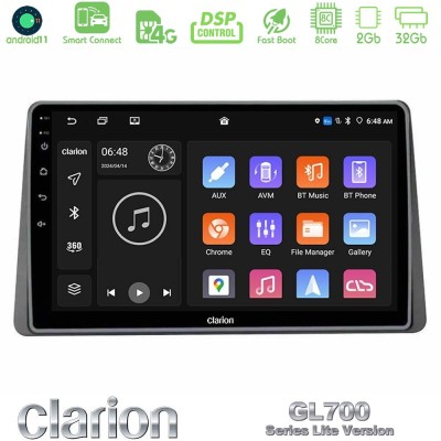 Clarion GL700 Lite Series 8Core Android11 2+32GB Dacia Duster 2019-> Navigation Multimedia Tablet 10