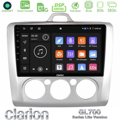 Clarion GL700 Lite Series 8Core Android11 2+32GB Ford Focus Manual AC Navigation Multimedia Tablet 9