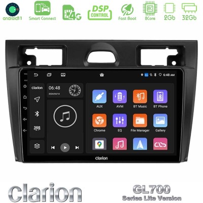 Clarion GL700 Lite Series 8Core Android11 2+32GB Ford Fiesta/Fusion Navigation Multimedia Tablet 9