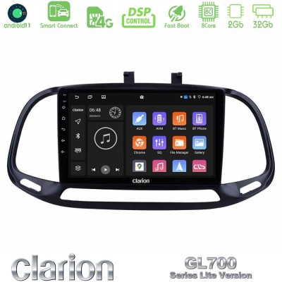 Clarion GL700 Lite Series 8Core Android11 2+32GB Fiat Doblo 2015-2022 Navigation Multimedia Tablet 9