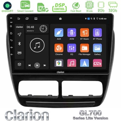 Clarion GL700 Lite Series 8Core Android11 2+32GB Fiat Doblo / Opel Combo 2010-2014 Navigation Multimedia Tablet 9