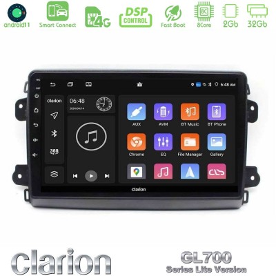 Clarion GL700 Lite Series 8Core Android11 2+32GB Citroen/Fiat/Opel Navigation Multimedia Tablet 9