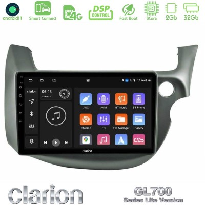 Clarion GL700 Lite Series 8Core Android11 2+32GB Honda Jazz (Fit) 2009-2013 RHD Navigation Multimedia Tablet 10