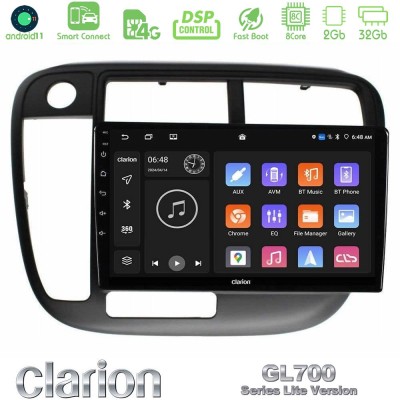 Clarion GL700 Lite Series 8Core Android11 2+32GB Honda Civic 1995-2001 Navigation Multimedia Tablet 9