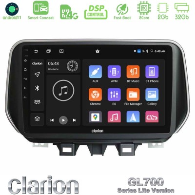 Clarion GL700 Lite Series 8Core Android11 2+32GB Hyundai Tucson 2019-> Navigation Multimedia Tablet 9