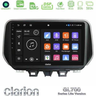 Clarion GL700 Lite Series 8Core Android11 2+32GB Hyundai ix35 Navigation Multimedia Tablet 10