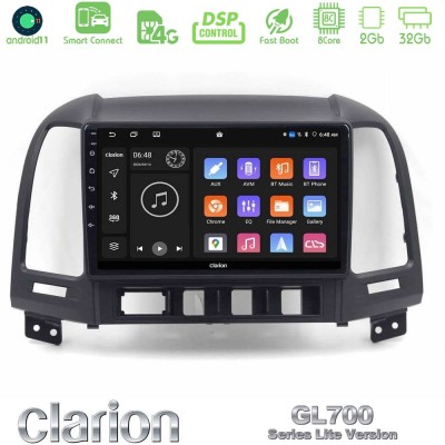 Clarion GL700 Lite Series 8Core Android11 2+32GB Hyundai Santa Fe 2006-2013 Navigation Multimedia Tablet 9