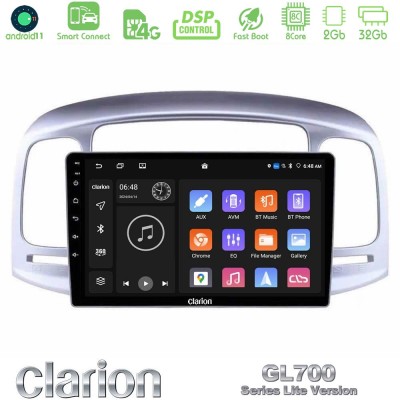 Clarion GL700 Lite Series 8Core Android11 2+32GB Hyundai Accent 2006-2011 Navigation Multimedia Tablet 9