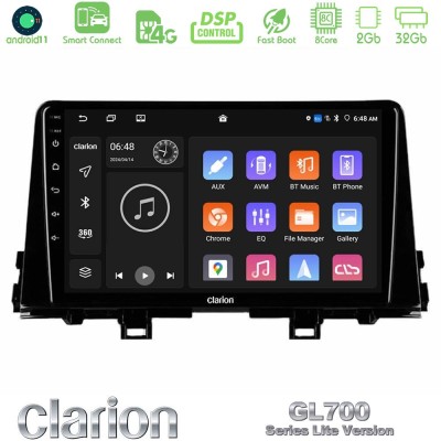 Clarion GL700 Lite Series 8Core Android11 2+32GB Kia Picanto 2017-2021 Navigation Multimedia Tablet 9