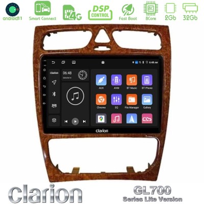 Clarion GL700 Lite Series 8Core Android11 2+32GB Mercedes C Class (W203) Navigation Multimedia Tablet 9