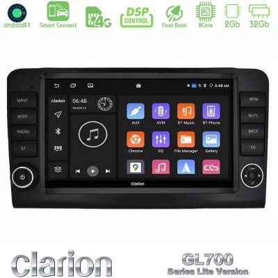 Clarion GL700 Lite Series 8Core Android11 2+32GB Mercedes ML/GL Class W164 2006-2011 Navigation Multimedia Tablet 9