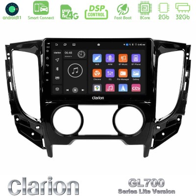 Clarion GL700 Lite Series 8Core Android11 2+32GB Mitsubishi L200 2016-> & Fiat Fullback (Manual A/C) Navigation Multimedia Tablet 9