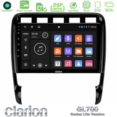 Clarion GL700 Lite Series 8Core Android11 2+32GB Porsche Cayenne 2003-2010 Navigation Multimedia Tablet 9