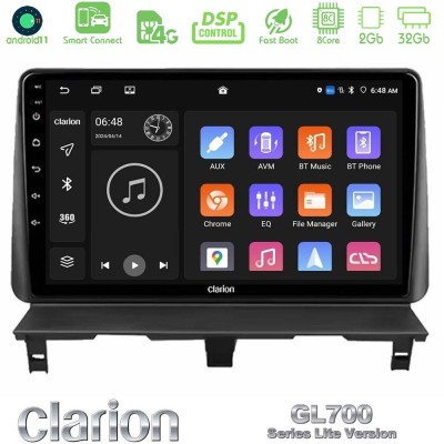 Clarion GL700 Lite Series 8Core Android11 2+32GB Peugeot Partner / Citroën Berlingo 2002-2008 Navigation Multimedia Tablet 9