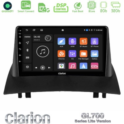 Clarion GL700 Lite Series 8Core Android11 2+32GB Renault Megane 2 2002-2008 Navigation Multimedia Tablet 9