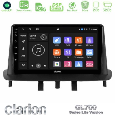 Clarion GL700 Lite Series 8Core Android11 2+32GB Renault Megane 3 2009-2015 Navigation Multimedia Tablet 9