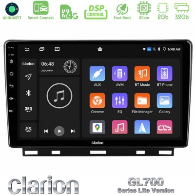Clarion GL700 Lite Series 8Core Android11 2+32GB Renault Clio 5 2020-2025 Navigation Multimedia Tablet 9