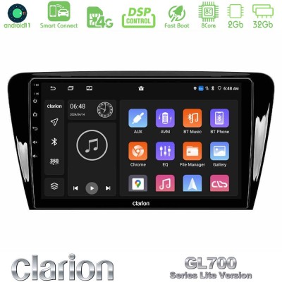 Clarion GL700 Lite Series 8Core Android11 2+32GB Skoda Octavia 7 Navigation Multimedia Tablet 10
