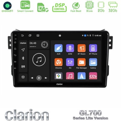 Clarion GL700 Lite Series 8Core Android11 2+32GB Suzuki Splash & Opel Agila 2008-2014 Navigation Multimedia Tablet 9