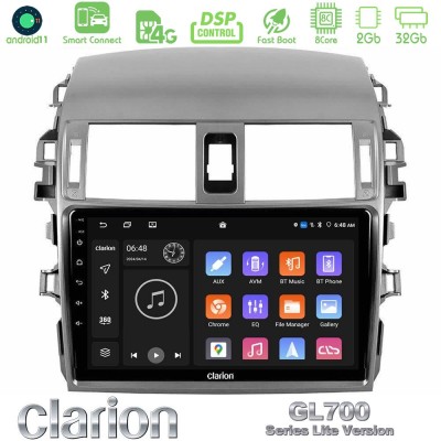 Clarion GL700 Lite Series 8Core Android11 2+32GB Toyota Corolla 2008-2010 Navigation Multimedia Tablet 9