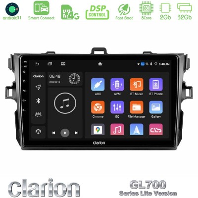 Clarion GL700 Lite Series 8Core Android11 2+32GB Toyota Corolla 2007-2012 Navigation Multimedia Tablet 9