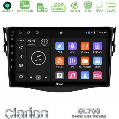 Clarion GL700 Lite Series 8Core Android11 2+32GB Toyota RAV4 Navigation Multimedia Tablet 9
