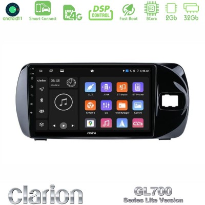 Clarion GL700 Lite Series 8Core Android11 2+32GB Toyota Yaris (Vitz) 2015-2020 RHD Navigation Multimedia Tablet 9