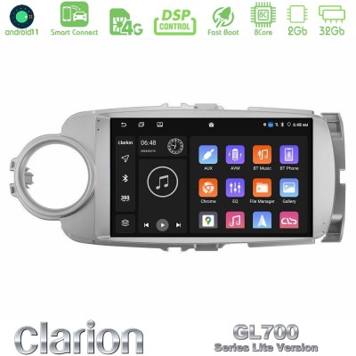 Clarion GL700 Lite Series 8Core Android11 2+32GB Toyota Yaris Navigation Multimedia Tablet 9