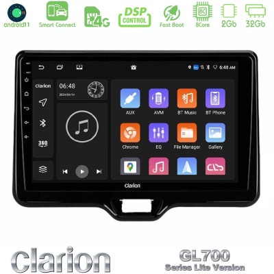 Clarion GL700 Lite Series 8Core Android11 2+32GB Toyota Yaris Cross RHD 2020-> (Low Version) Navigation Multimedia Tablet 9