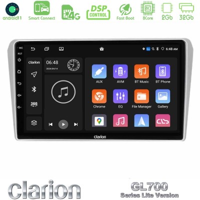 Clarion GL700 Lite Series 8Core Android11 2+32GB Toyota Avensis T25 02/2003–2008 Navigation Multimedia Tablet 9