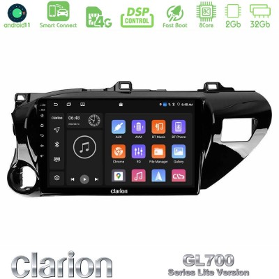 Clarion GL700 Lite Series 8Core Android11 2+32GB Toyota Hilux 2017-2021 Navigation Multimedia Tablet 10