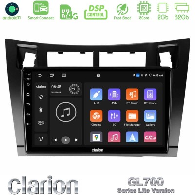 Clarion GL700 Lite Series 8Core Android11 2+32GB Toyota Yaris Navigation Multimedia Tablet 9