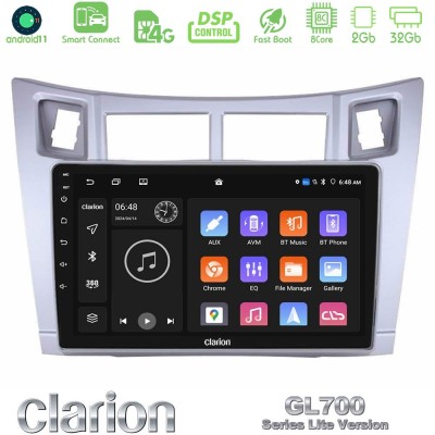 Clarion GL700 Lite Series 8Core Android11 2+32GB Toyota Yaris Navigation Multimedia Tablet 9