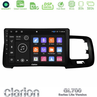 Clarion GL700 Lite Series 8Core Android11 2+32GB Volvo S60 2010-2018 Navigation Multimedia Tablet 9