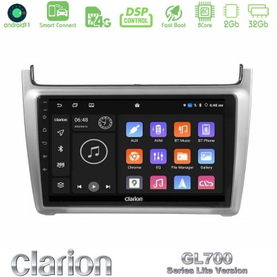 Clarion GL700 Lite Series 8Core Android11 2+32GB Vw Polo 2014-2017 Navigation Multimedia Tablet 9