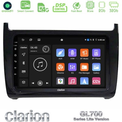 Clarion GL700 Lite Series 8Core Android11 2+32GB Vw Polo 2009-2014 Navigation Multimedia Tablet 9
