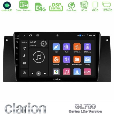 Clarion GL700 Lite Series 8Core Android11 6+128GB BMW 5 Series (E39) / X5 (E53) Navigation Multimedia Tablet 9