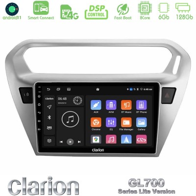 Clarion GL700 Lite Series 8Core Android11 6+128GB Citroen C-Elysee / Peugeot 301 Navigation Multimedia Tablet 9