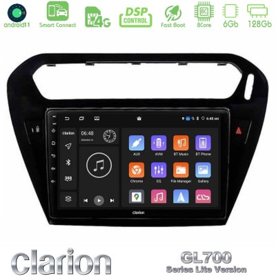 Clarion GL700 Lite Series 8Core Android11 6+128GB Citroen C-Elysee / Peugeot 301 Navigation Multimedia Tablet 9