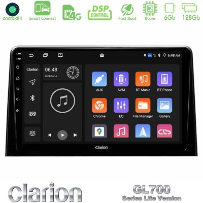 Clarion GL700 Lite Series 8Core Android11 6+128GB Peugeot Partner / Citroen Berlingo 2020-> Navigation Multimedia Tablet 10