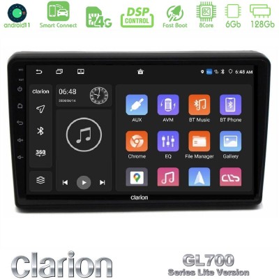 Clarion GL700 Lite Series 8Core Android11 6+128GB Citroen C5 2008-2019 Navigation Multimedia Tablet 10