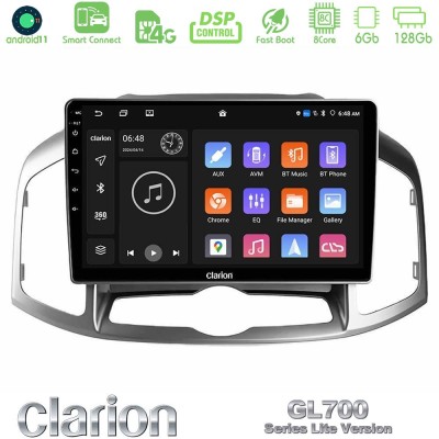 Clarion GL700 Lite Series 8Core Android11 6+128GB Chevrolet Captiva 2012-2016 Navigation Multimedia Tablet 10