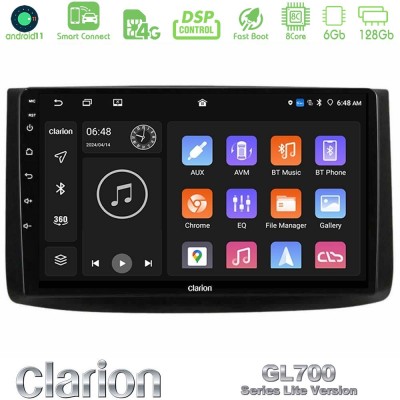 Clarion GL700 Lite Series 8Core Android11 6+128GB Chevrolet Aveo 2006-2010 Navigation Multimedia Tablet 9