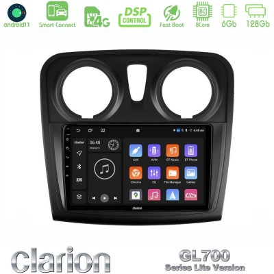 Clarion GL700 Lite Series 8Core Android11 6+128GB Dacia Dokker 2014-2021 Navigation Multimedia Tablet 9