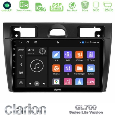 Clarion GL700 Lite Series 8Core Android11 6+128GB Ford Fiesta/Fusion Navigation Multimedia Tablet 9