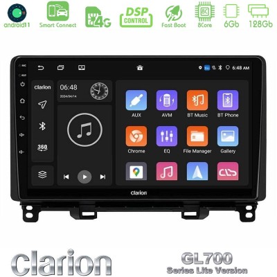 Clarion GL700 Lite Series 8Core Android11 6+128GB Honda Jazz 2021-2025 Navigation Multimedia Tablet 9