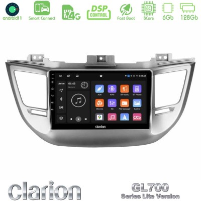 Clarion GL700 Lite Series 8Core Android11 6+128GB Hyundai Tucson 2015-2018 Navigation Multimedia Tablet 9