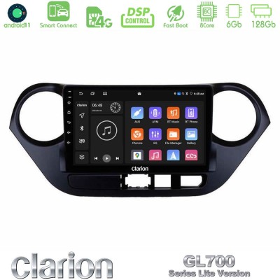 Clarion GL700 Lite Series 8Core Android11 6+128GB Hyundai i10 2014-2020 Navigation Multimedia Tablet 9