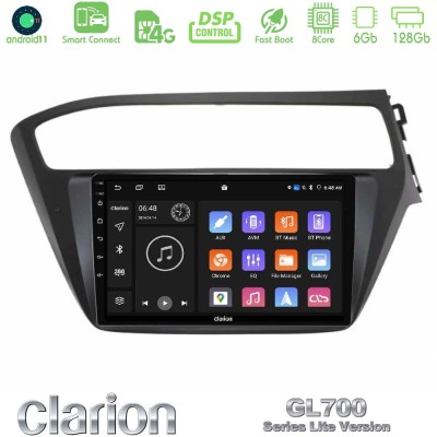 Clarion GL700 Lite Series 8Core Android11 6+128GB Hyundai i20 2018-2020 RHD Navigation Multimedia Tablet 9