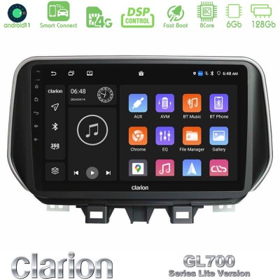 Clarion GL700 Lite Series 8Core Android11 6+128GB Hyundai ix35 Navigation Multimedia Tablet 10